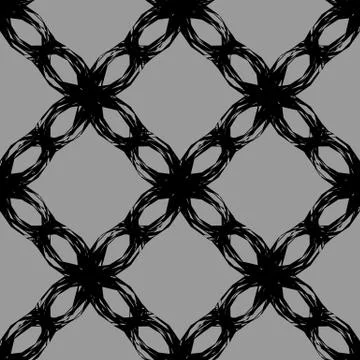 Grey and black seamless pattern with abctract lace grid Stock Illustration