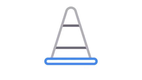 Grey and blue image of a traffic cone, prominently displayed against a neut.. Stock Footage 335118908