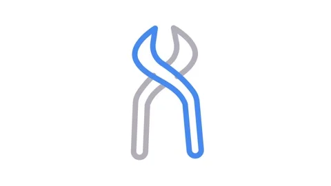 Grey and blue logo featuring a plier, emphasizing a classic and sophisticat.. Stock Footage 335118907