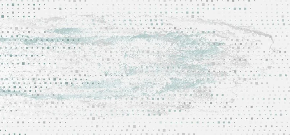 Grey and blue small square dots and grunge blot abstract background Stock Illustration