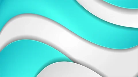 Grey and cyan blue elegant paper waves motion background Stock Footage 345708735