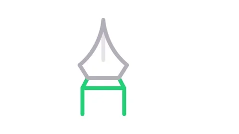 Grey and green logo featuring a stylized pen nib design. Stock Footage 335118927