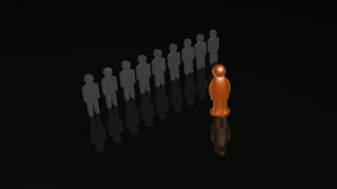 Grey and orange man Stock Footage 105075064