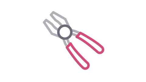 Grey and red logo featuring a plier, emphasizing a classic and sophisticate.. Stock Footage 335118920