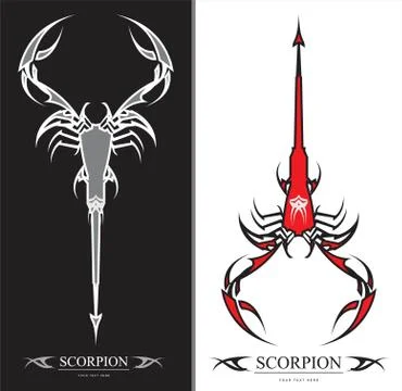 Grey and red scorpion Stock Illustration