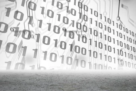 Grey and white binary code Stock Illustration