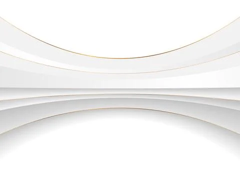 Grey and white geometric tech abstract background with golden lines Stock Illustration