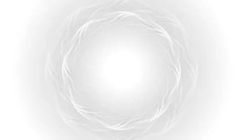 Grey and white glossy smooth wavy circle abstract background Stock Illustration