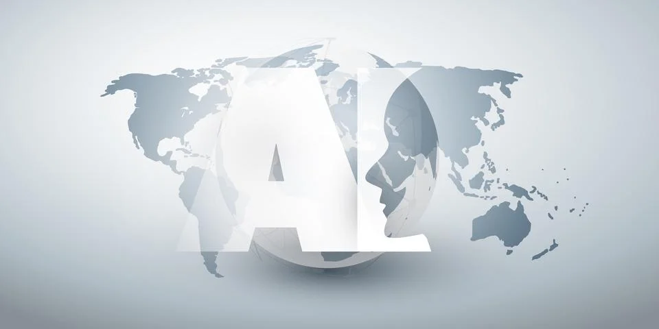 Grey and White Machine Learning, Artificial Intelligence, Cloud Computing a.. イラスト素材