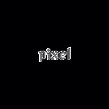 Grey and white pixel text vector logo design with black background Иллюстрация