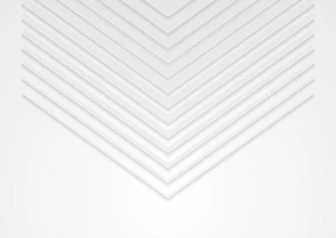 Grey and white tech paper arrows abstract background Illustrazione stock