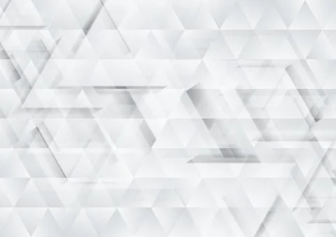 Grey and white tech triangles texture background Stock Illustration