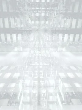 Grey and white technology background - 3d illustration Stock Illustration