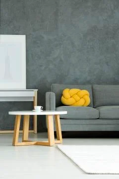 Grey and yellow flat interior Stock-Fotos
