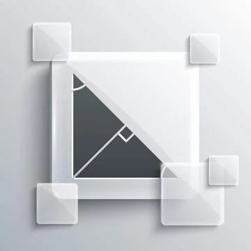 Grey Angle bisector of a triangle icon isolated on grey background. Square glass Stock Illustration