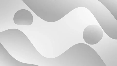 Grey animation with wavy and circular shapes, minimalist background. Stock Footage 286411290