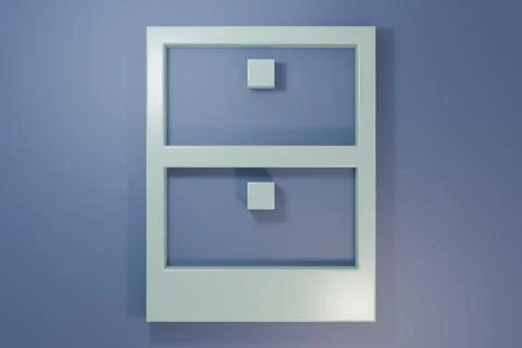 Grey Archive papers drawer icon isolated on purple-blue background. Drawer .. Stock Illustration