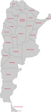 Grey argentina map Stock Illustration