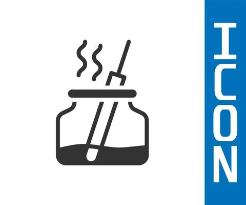 Grey Aroma diffuser icon isolated on white background. Glass jar different with Stock Illustration