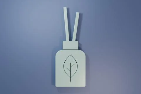 Grey Aroma diffuser icon isolated on purple-blue background. Glass jar diff.. Stock Photos