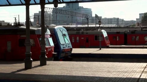 Grey arrives at the train station Stock Footage 72542433