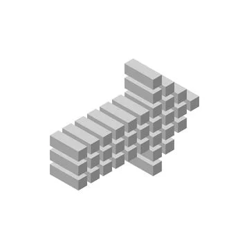 Grey arrow isometric 3d icon 스톡 일러스트