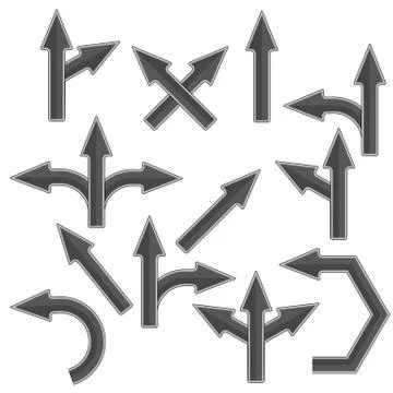Grey Arrows Stock Illustration
