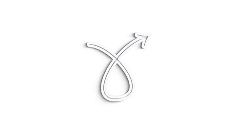 Grey arrows line icon on white background. Front view. 4K Video motion graphic Видео 151590508