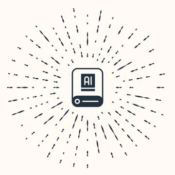 Grey Artificial intelligence AI icon isolated on beige background. Machine Stock Illustration