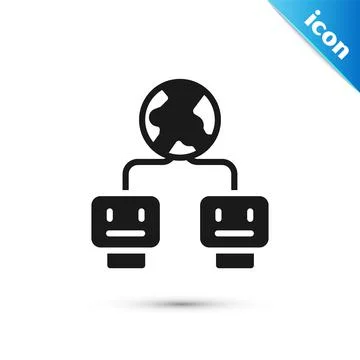 Grey Artificial intelligence icon isolated on white background. Machine learning Stock Illustration