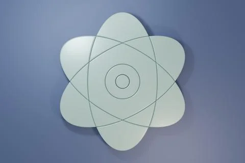 Grey Atom icon isolated on purple-blue background. Symbol of science, educa.. 스톡 일러스트