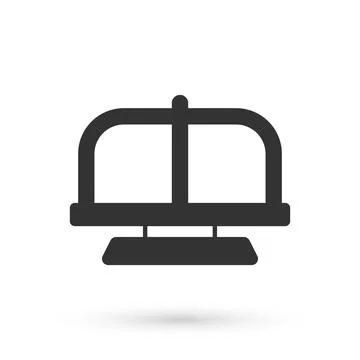 Grey Attraction carousel icon isolated on white background. Amusement park Ilustração Stock
