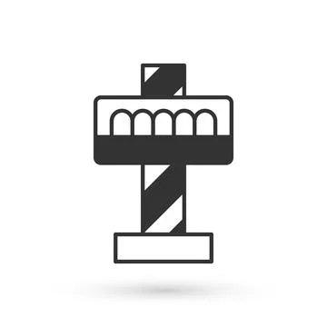 Grey Attraction carousel icon isolated on white background. Amusement park... Stock-Illustration