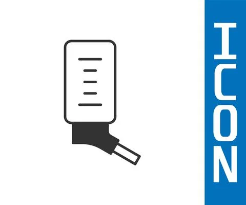 Grey Automatic drinker for small pets icon isolated on white background. Vector 스톡 일러스트