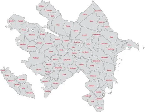 Grey Azerbaijan map Stock Illustration