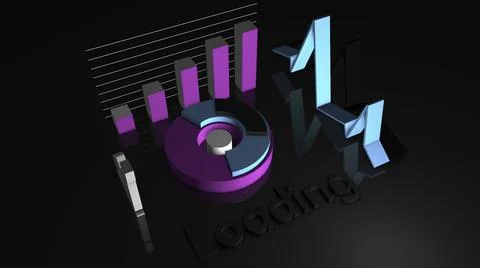 Grey background in animation.Motion. Multi-colored loading charts of different イラスト素材