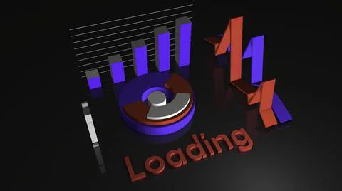 Grey background in animation.Motion. Multi-colored loading charts of different Stock Illustration
