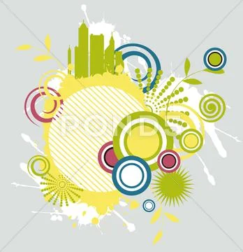 Grey background city pattern Stock Illustration