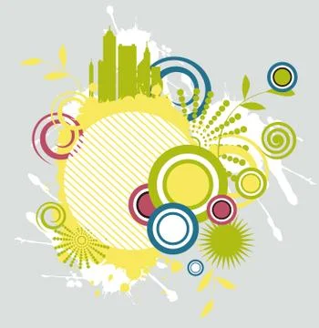 Grey background city pattern Stock Illustration