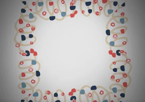 Grey background with colorful squiggly pattern Stock Illustration