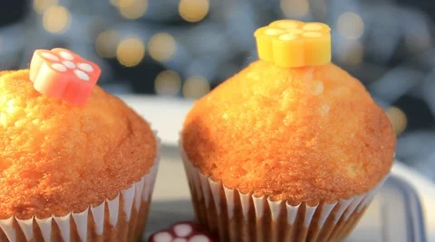Grey background - Cupcake - Candy Shop - 06 Stock Footage 62324220