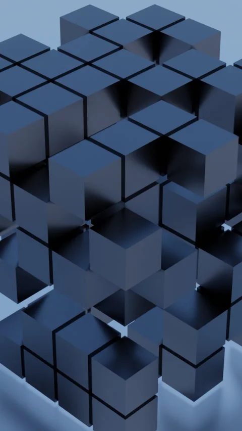 Grey background. Motion. A light cube-toy that needs to be assembled understands Stock Footage 278388472