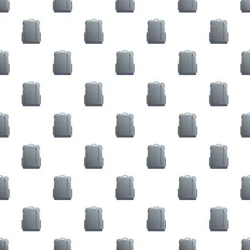 Grey backpacks seamless pattern for travel and school Illustrazione stock