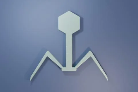 Grey Bacteria bacteriophage icon isolated on purple-blue background. Bacter.. Ilustração Stock
