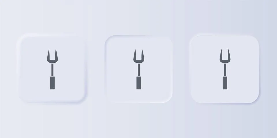 Grey Barbecue fork icon isolated on grey background. BBQ fork sign. Barbecu.. Stock Illustration