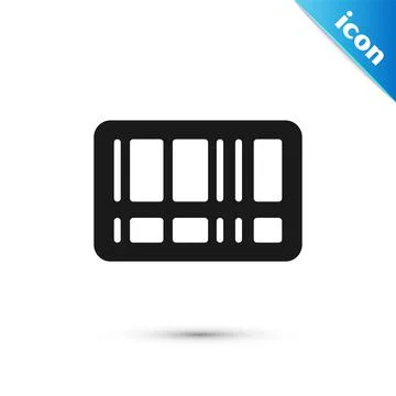 Grey Barcode icon isolated on white background. Vector Stock Illustration