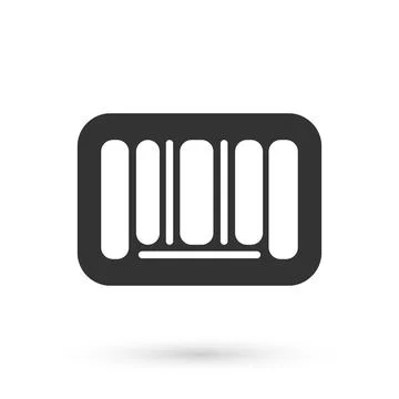Grey Barcode icon isolated on white background.  Vector Stock Illustration