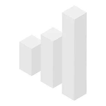 Grey bars graph icon, isometric style Stock Illustration