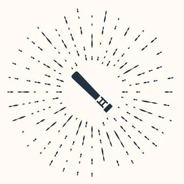 Grey Baseball bat icon isolated on beige background. Abstract circle random.. Stock Illustration