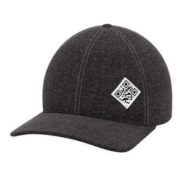 Grey, baseball cap with qr code. White isolated background. The concept of Stock Illustration